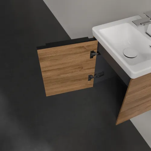 Bild von VILLEROY BOCH Subway 3.0 Waschbeckenunterschrank, 1 Tür, 351 x 429 x 309 mm, Kansas Oak #C58301RH