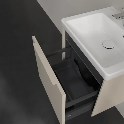 Bild von VILLEROY BOCH Subway 3.0 Waschbeckenunterschrank, mit Beleuchtung, 1 Auszug, 473 x 429 x 408 mm, Cashmere Grey #C580L2VN