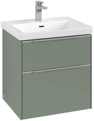 Bild von VILLEROY BOCH Subway 3.0 Waschbeckenunterschrank, mit Beleuchtung, 2 Auszüge, 572 x 576 x 478 mm, Soft Green #C578L0AF