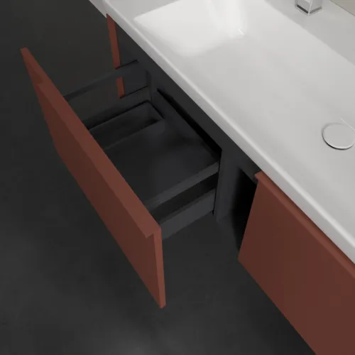 Bild von VILLEROY BOCH Subway 3.0 Waschbeckenunterschrank, 2 Auszüge, 1272 x 429 x 478 mm, Wine Red #C60102AH