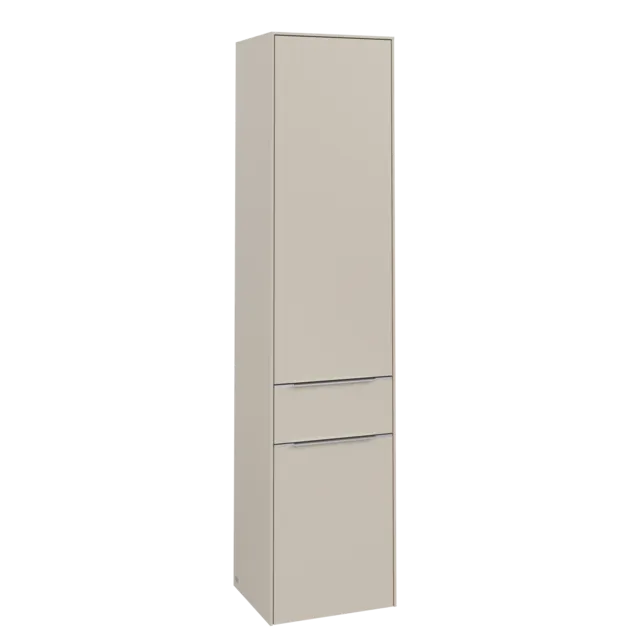 Bild von VILLEROY BOCH Subway 3.0 Hochschrank, 2 Türen, 1 Auszug, 400 x 1710 x 362 mm, Cashmere Grey / Cashmere Grey #C59000VN