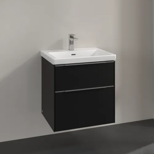 Bild von VILLEROY BOCH Subway 3.0 Waschbeckenunterschrank, 2 Auszüge, 572 x 576 x 478 mm, Volcano Black #C57800VL