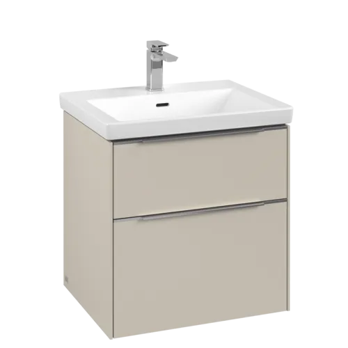 Bild von VILLEROY BOCH Subway 3.0 Waschbeckenunterschrank, 2 Auszüge, 572 x 576 x 478 mm, Cashmere Grey #C57800VN