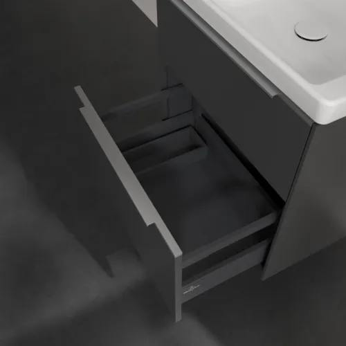 Bild von VILLEROY BOCH Subway 3.0 Waschbeckenunterschrank, 2 Auszüge, 572 x 576 x 478 mm, Graphite #C57800VR