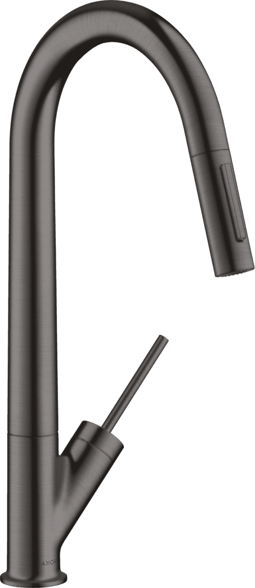 Picture of HANSGROHE AXOR Starck Single lever kitchen mixer 270 with pull-out spray #10821340 - Brushed Black Chrome