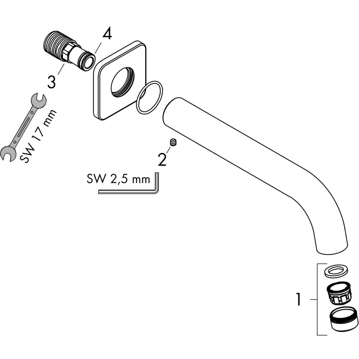 Obrázek HANSGROHE Vernis Shape Bath spout Matt Black 71460670