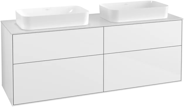 Bild von VILLEROY BOCH Finion Waschbeckenunterschrank, 4 Auszüge, 1600 x 603 x 501 mm, Glossy White Lacquer / Glass White Matt #F31100GF