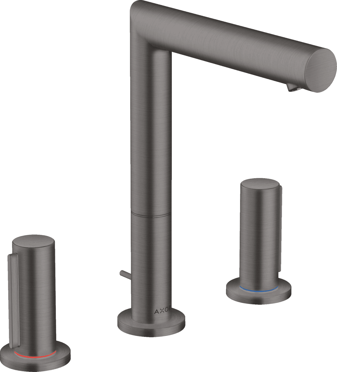 Picture of HANSGROHE AXOR Uno 3-hole basin mixer 200 with zero handles and pop-up waste set #45133340 - Brushed Black Chrome