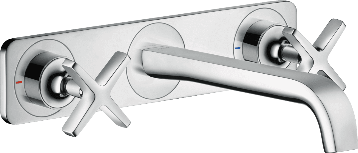 Bild von HANSGROHE AXOR Citterio E 3-Loch Waschtischarmatur Unterputz für Wandmontage mit Auslauf 220 mm und Platte #36115000 - Chrom