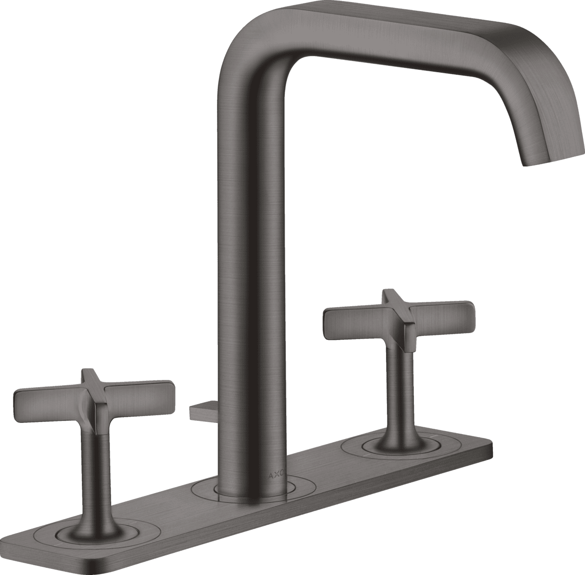 Picture of HANSGROHE AXOR Citterio E 3-hole basin mixer 170 with plate and pop-up waste set #36116340 - Brushed Black Chrome