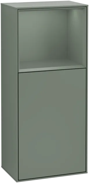 Bild von VILLEROY BOCH Finion Seitenschrank, mit Beleuchtung, 1 Tür, 418 x 936 x 270 mm, Olive Matt Lacquer / Olive Matt Lacquer #F500GMGM