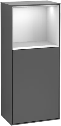 Bild von VILLEROY BOCH Finion Seitenschrank, mit Beleuchtung, 1 Tür, 418 x 936 x 270 mm, Silk Grey Matt Lacquer / Olive Matt Lacquer #G510GMHJ