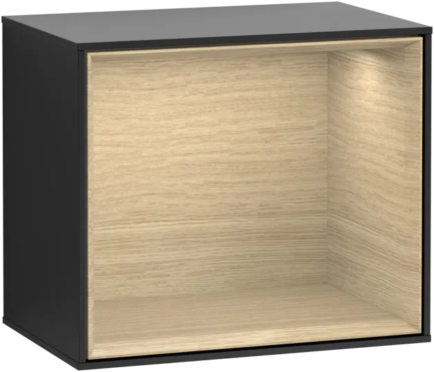 Bild von VILLEROY BOCH Finion Regalmodul, mit Beleuchtung, 418 x 356 x 270 mm, Black Matt Lacquer / Oak Veneer #F580PCPD