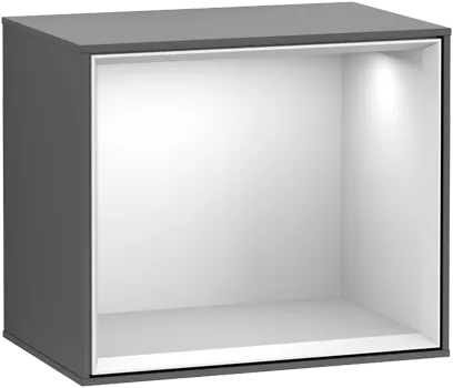 Picture of VILLEROY BOCH Finion Shelf module, with lighting, 418 x 356 x 270 mm, Silk Grey Matt Lacquer / Black Matt Lacquer #F580PDHJ