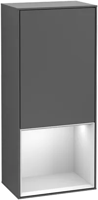 Bild von VILLEROY BOCH Finion Seitenschrank, mit Beleuchtung, 1 Tür, 418 x 936 x 270 mm, Midnight Blue Matt Lacquer / Silk Grey Matt Lacquer #G550HJHG