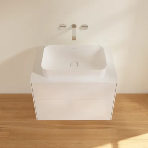 Bild von VILLEROY BOCH Finion Waschbeckenunterschrank, 2 Auszüge, 800 x 603 x 501 mm, Glossy White Lacquer / Glass White Matt #F63100GF