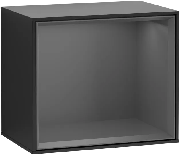Bild von VILLEROY BOCH Finion Regalmodul, mit Beleuchtung, 418 x 356 x 270 mm, Black Matt Lacquer / Anthracite Matt Lacquer #F580GKPD