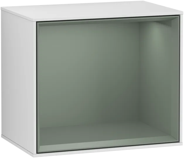 Bild von VILLEROY BOCH Finion Regalmodul, mit Beleuchtung, 418 x 356 x 270 mm, White Matt Lacquer / Olive Matt Lacquer #F580GMMT