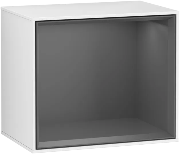 Bild von VILLEROY BOCH Finion Regalmodul, mit Beleuchtung, 418 x 356 x 270 mm, Glossy White Lacquer / Anthracite Matt Lacquer #F580GKGF
