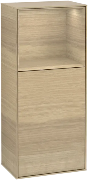 Bild von VILLEROY BOCH Finion Seitenschrank, mit Beleuchtung, 1 Tür, 418 x 936 x 270 mm, Oak Veneer / Oak Veneer #F500PCPC