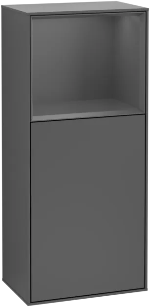 Bild von VILLEROY BOCH Finion Seitenschrank, mit Beleuchtung, 1 Tür, 418 x 936 x 270 mm, Anthracite Matt Lacquer / Anthracite Matt Lacquer #F510GKGK