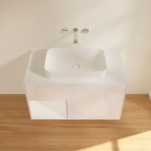 Bild von VILLEROY BOCH Finion Waschbeckenunterschrank, mit Beleuchtung, 2 Auszüge, 1000 x 603 x 501 mm, Glossy White Lacquer / Glossy White Lacquer / Glass White Matt #F651GFGF