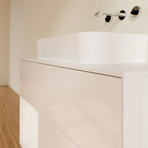Bild von VILLEROY BOCH Finion Waschbeckenunterschrank, mit Beleuchtung, 2 Auszüge, 1000 x 603 x 501 mm, Glossy White Lacquer / Glossy White Lacquer / Glass White Matt #F651GFGF