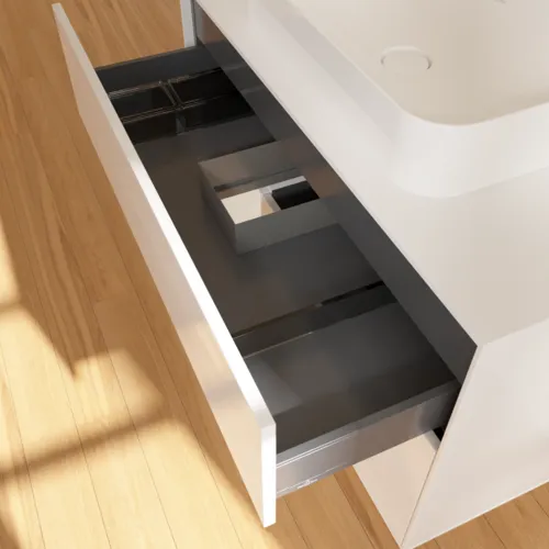 Bild von VILLEROY BOCH Finion Waschbeckenunterschrank, mit Beleuchtung, 2 Auszüge, 1000 x 603 x 501 mm, Glossy White Lacquer / Glossy White Lacquer / Glass White Matt #F651GFGF