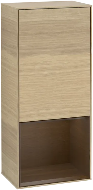 Bild von VILLEROY BOCH Finion Seitenschrank, mit Beleuchtung, 1 Tür, 418 x 936 x 270 mm, Oak Veneer / Walnut Veneer #F540GNPC