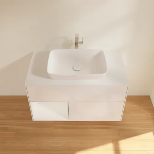 Bild von VILLEROY BOCH Finion Waschbeckenunterschrank, mit Beleuchtung, 2 Auszüge, 1000 x 603 x 501 mm, Glossy White Lacquer / Glossy White Lacquer / Glass White Matt #F771GFGF