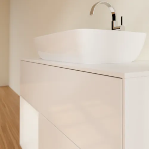 Bild von VILLEROY BOCH Finion Waschbeckenunterschrank, mit Beleuchtung, 2 Auszüge, 1000 x 603 x 501 mm, Glossy White Lacquer / Glossy White Lacquer / Glass White Matt #F771GFGF
