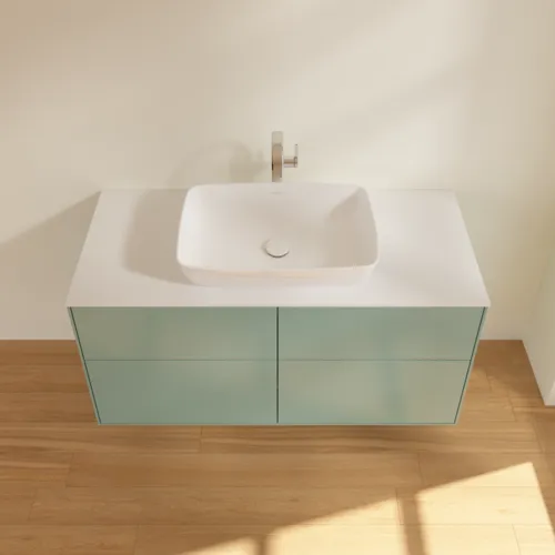 Bild von VILLEROY BOCH Finion Waschbeckenunterschrank, 4 Auszüge, 1200 x 603 x 501 mm, Olive Matt Lacquer / Glass White Matt #F79100GM