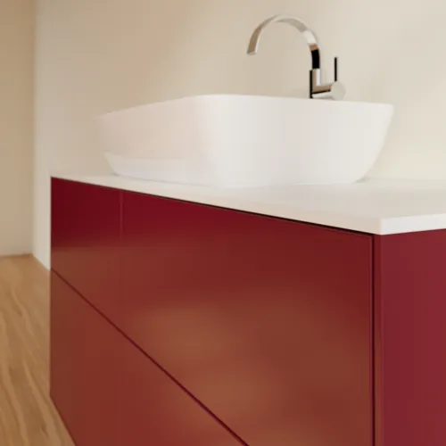 Bild von VILLEROY BOCH Finion Waschbeckenunterschrank, 4 Auszüge, 1200 x 603 x 501 mm, Peony Matt Lacquer / Glass White Matt #F79100HB