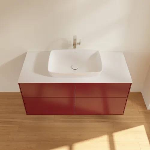 Bild von VILLEROY BOCH Finion Waschbeckenunterschrank, 4 Auszüge, 1200 x 603 x 501 mm, Peony Matt Lacquer / Glass White Matt #F79100HB