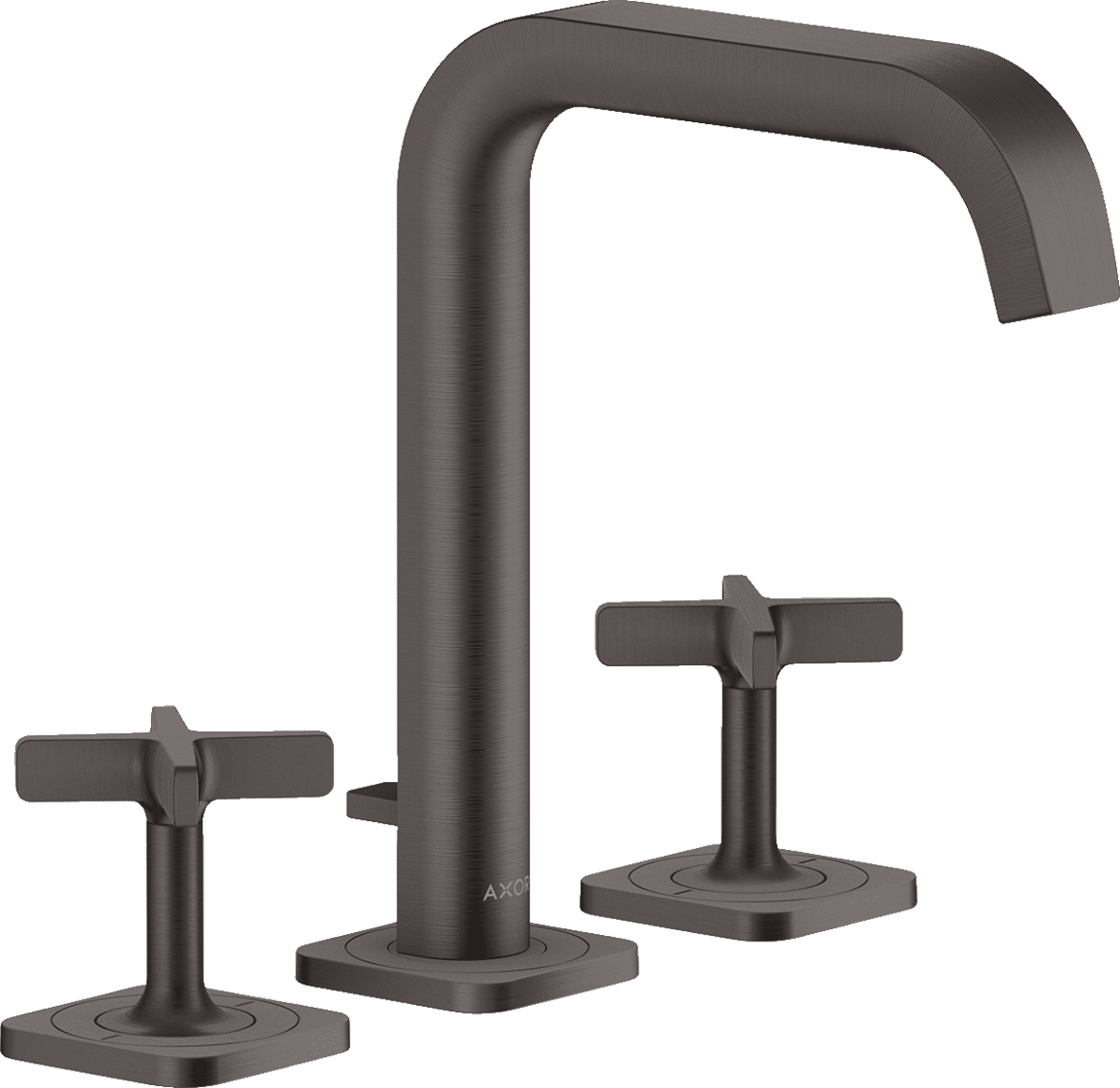 Picture of HANSGROHE AXOR Citterio E 3-hole basin mixer 170 with escutcheons and pop-up waste set #36108340 - Brushed Black Chrome