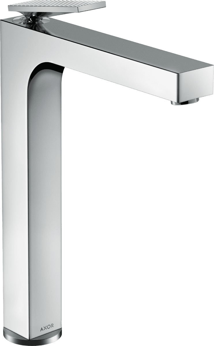 Bild von HANSGROHE AXOR Citterio Einhebel-Waschtischmischer 280 mit Hebelgriff für Aufsatzwaschtische mit Ablaufgarnitur - Rautenschliff #39151000 - Chrom