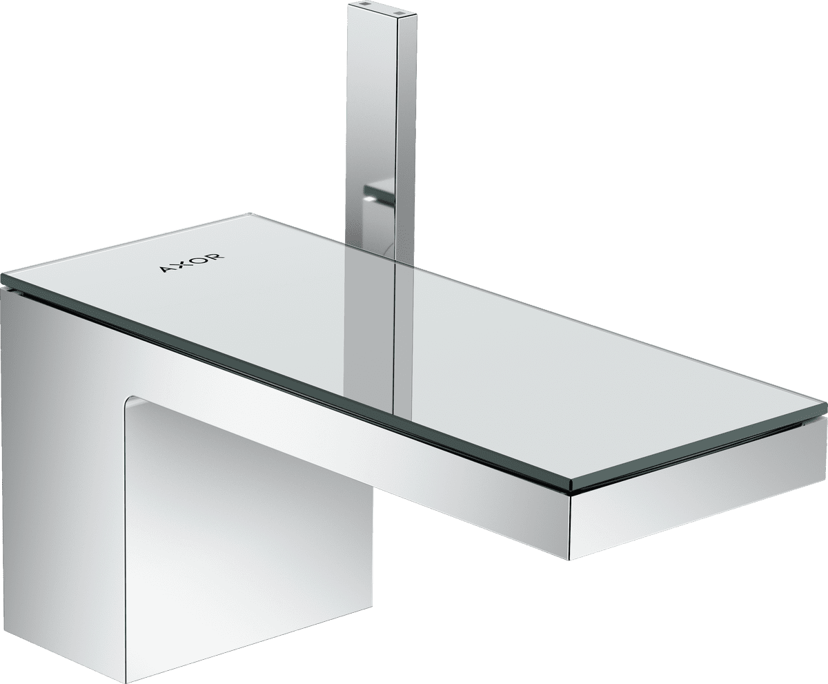 Bild von HANSGROHE AXOR MyEdition Einhebel-Waschtischmischer 70 mit Push-Open Ablaufgarnitur #47010000 - Chrom/Spiegelglas