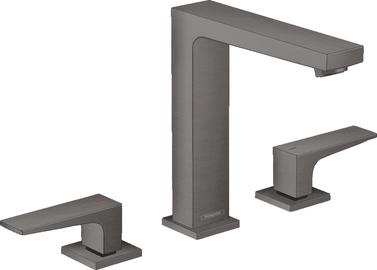 Bild von HANSGROHE Metropol 3-Loch Waschtischarmatur 160 mit Hebelgriffen und Push-Open Ablaufgarnitur #32515340 - Brushed Black Chrome