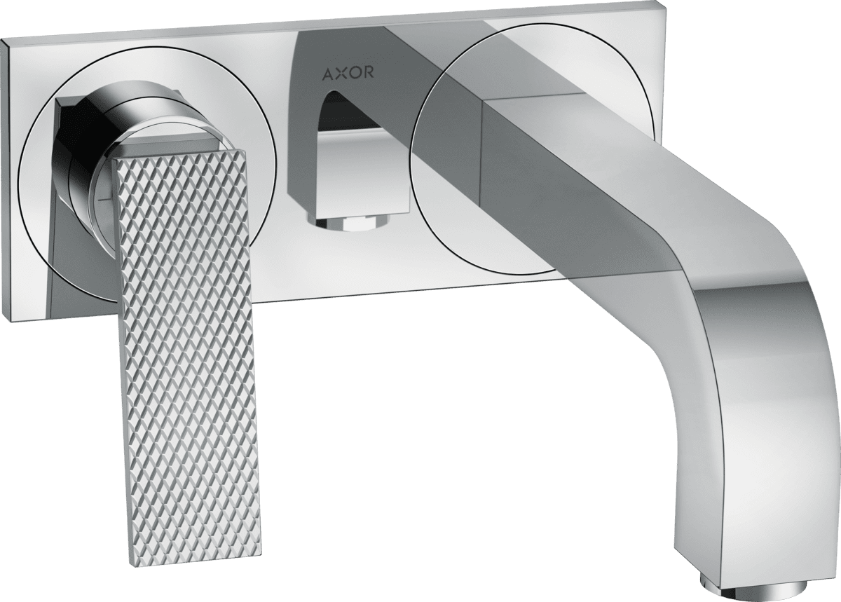 Bild von HANSGROHE AXOR Citterio Einhebel-Waschtischmischer Unterputz für Wandmontage mit Hebelgriff, Auslauf 220 mm und Platte - Rautenschliff #39171000 - Chrom