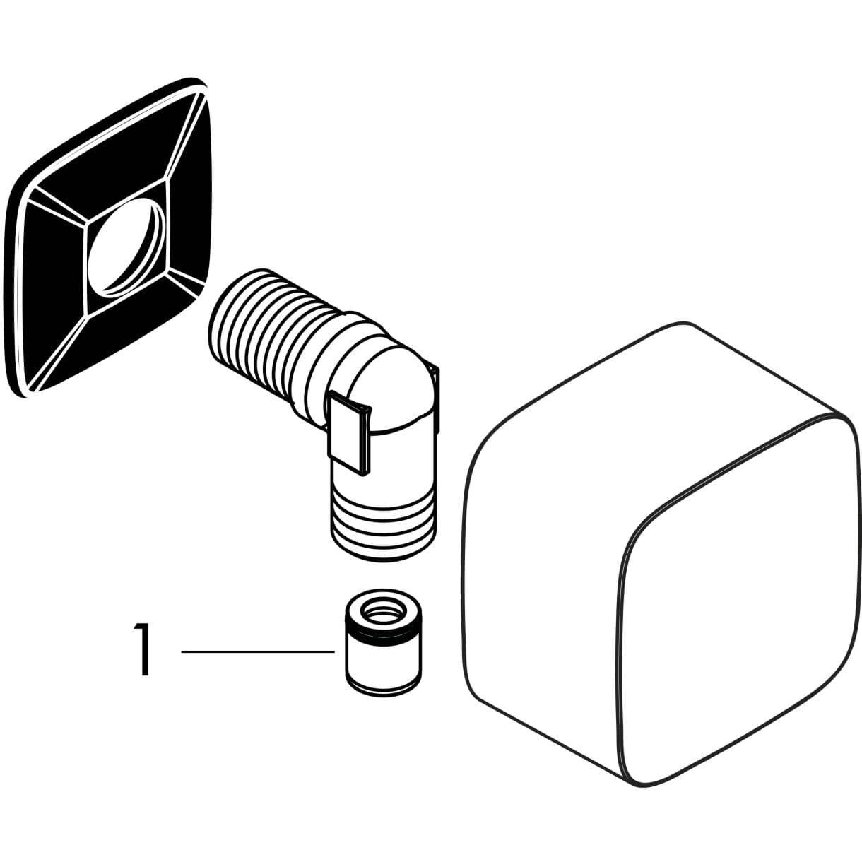 Picture of HANSGROHE FixFit Wall outlet with non-return valve Matt Black 26457670