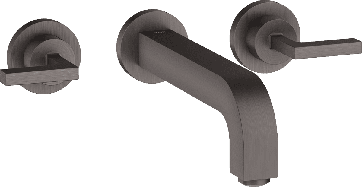 Bild von HANSGROHE AXOR Citterio 3-Loch Waschtischarmatur Unterputz für Wandmontage mit Auslauf 222 mm, Hebelgriffen und Rosetten #39147340 - Brushed Black Chrome