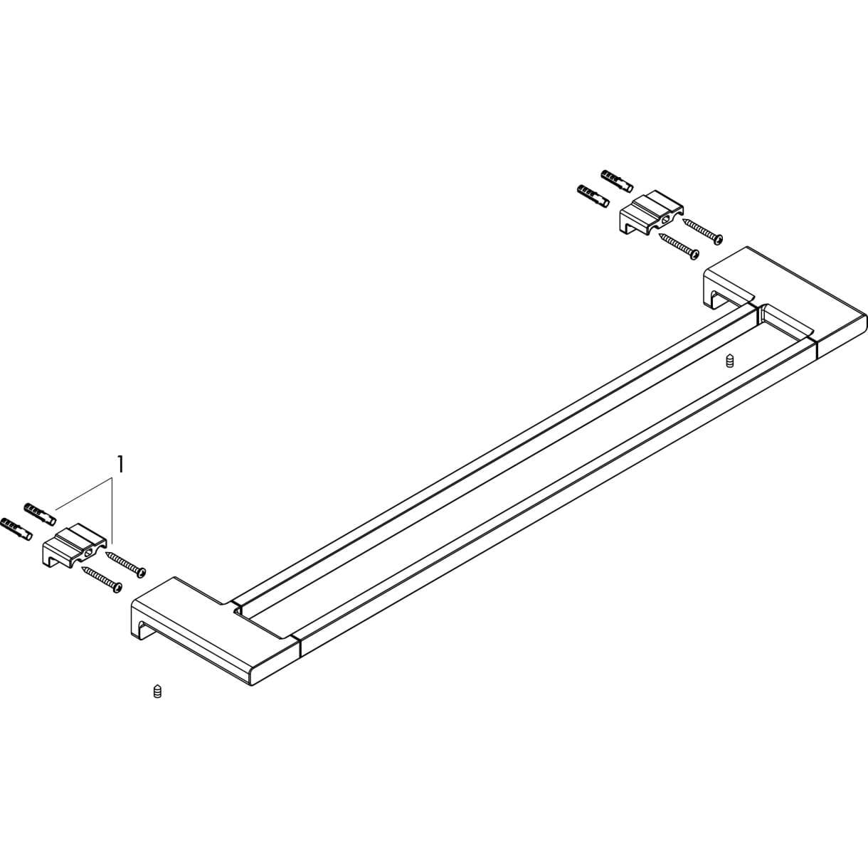 Picture of HANSGROHE AddStoris Double bath towel rail Matt Black 41743670