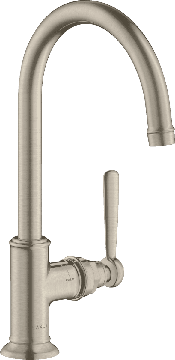 Bild von HANSGROHE AXOR Montreux Einhebel-Waschtischmischer 210 mit Hebelgriff und Ablaufgarnitur #16518820 - Brushed Nickel