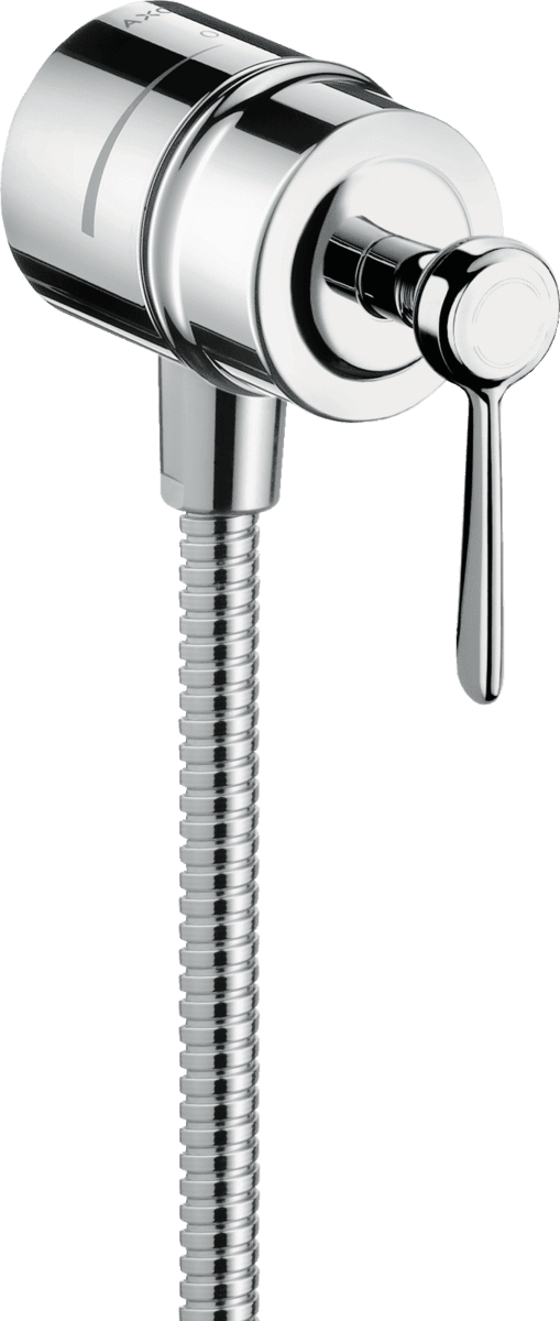 Obrázek HANSGROHE AXOR Montreux Přípojka hadice se zpětným ventilem, uzavíracím ventilem a páčkovou rukojetí #16883000 - chrom