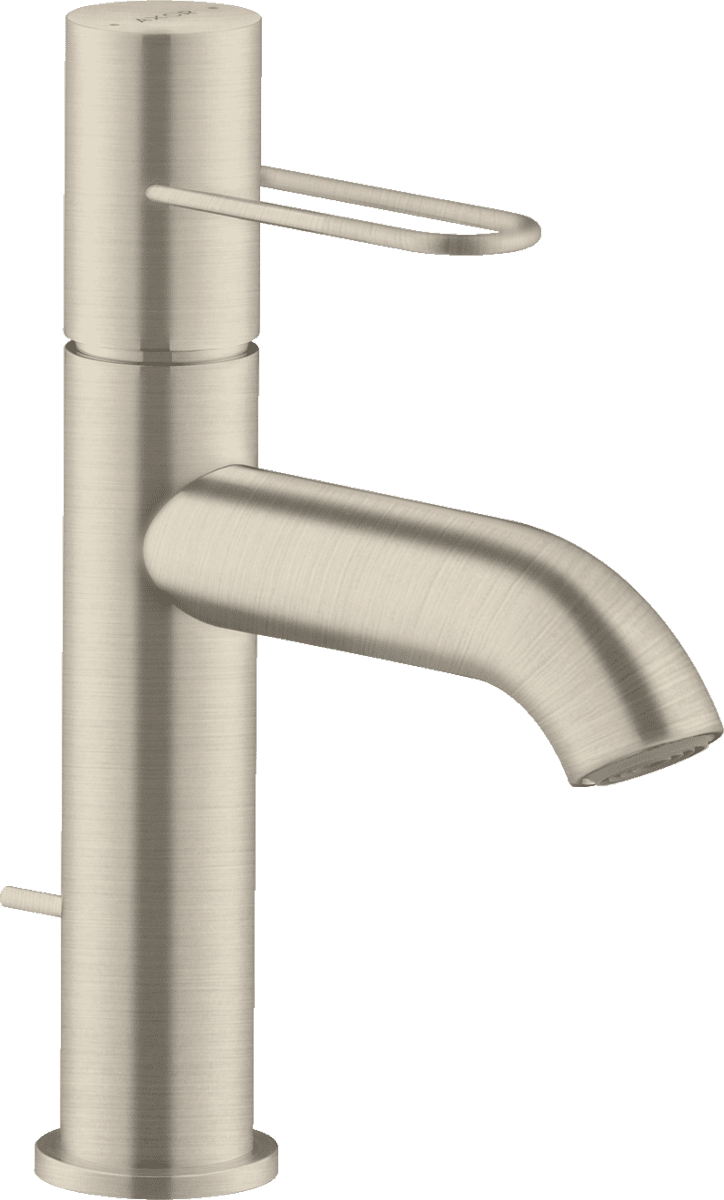 Bild von HANSGROHE AXOR Uno Einhebel-Waschtischmischer 100 mit Bügelgriff und Zugstangen-Ablaufgarnitur #38023820 - Brushed Nickel