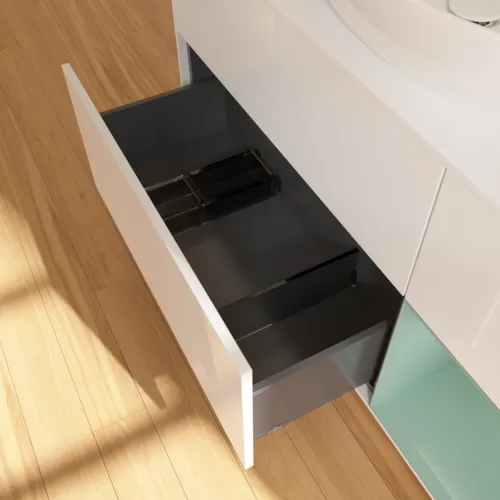 Obrázek VILLEROY BOCH Finion Vanity unit, with lighting, 3 pull-out compartments, 1200 x 603 x 501 mm, Glossy White Lacquer / Olive Matt Lacquer / Glass White Matt #F951GMGF