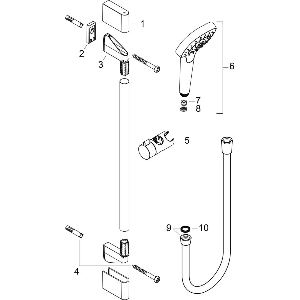 Bild von HANSGROHE Croma Select E Shower set 110 Multi EcoSmart 9 l/min with shower bar 65 cm White/Chrome 26581400