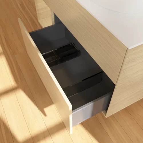 Bild von VILLEROY BOCH Finion Waschbeckenunterschrank, mit Beleuchtung, 3 Auszüge, 1200 x 603 x 501 mm, Oak Veneer / Oak Veneer / Glass White Matt #FA41PCPC