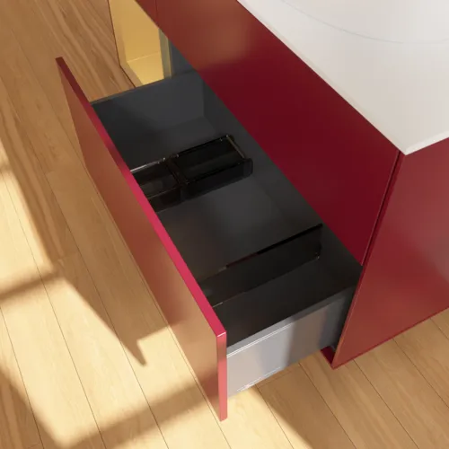 Bild von VILLEROY BOCH Finion Waschbeckenunterschrank, mit Beleuchtung, 3 Auszüge, 1200 x 603 x 501 mm, Peony Matt Lacquer / Gold Matt Lacquer / Glass White Matt #FA41HFHB