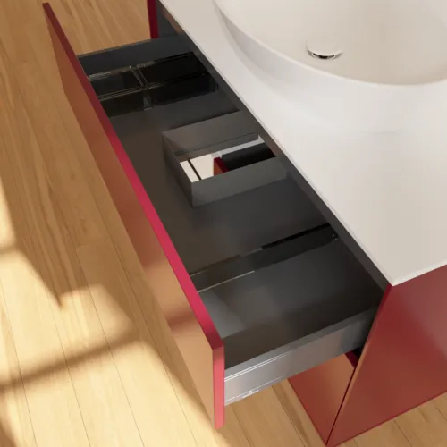 Bild von VILLEROY BOCH Finion Waschbeckenunterschrank, mit Beleuchtung, 2 Auszüge, 1000 x 603 x 501 mm, Peony Matt Lacquer / Glossy White Lacquer / Glass White Matt #FA11GFHB